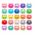 Variety of colors of unicorn dumpling squishy toys.