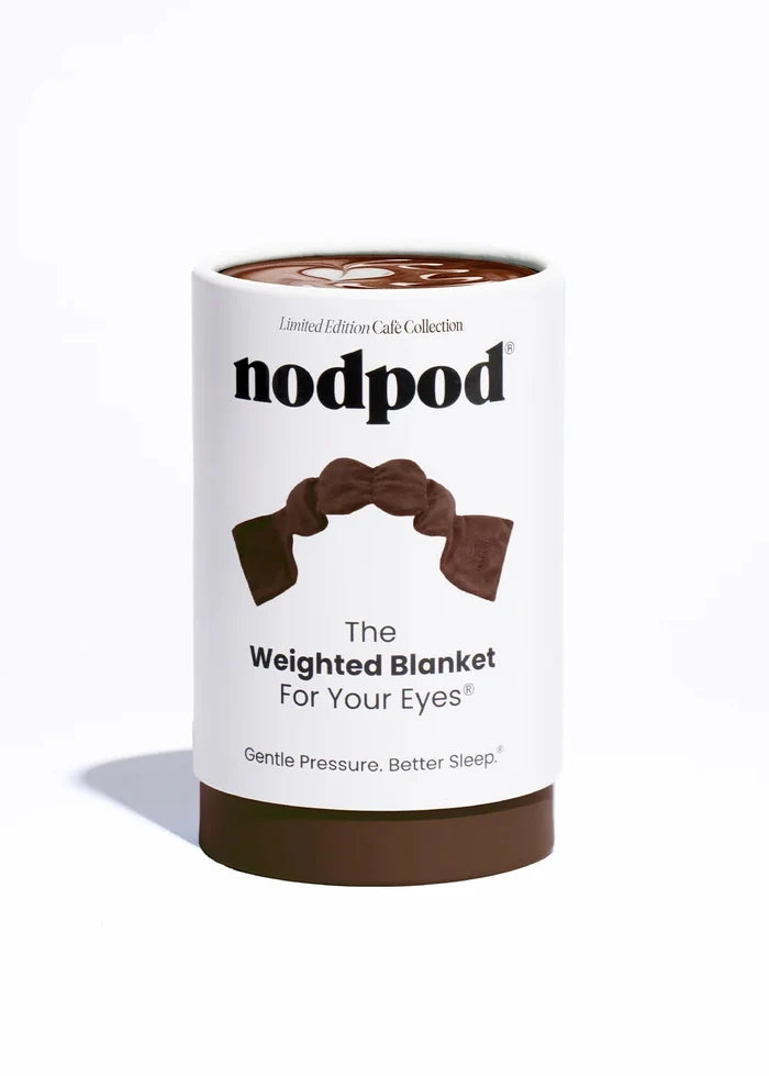 Nodpod weighted blanket packaging on a white background