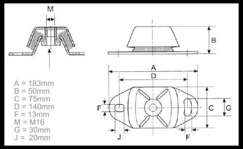 Volvo Penta D2-40 engine mount