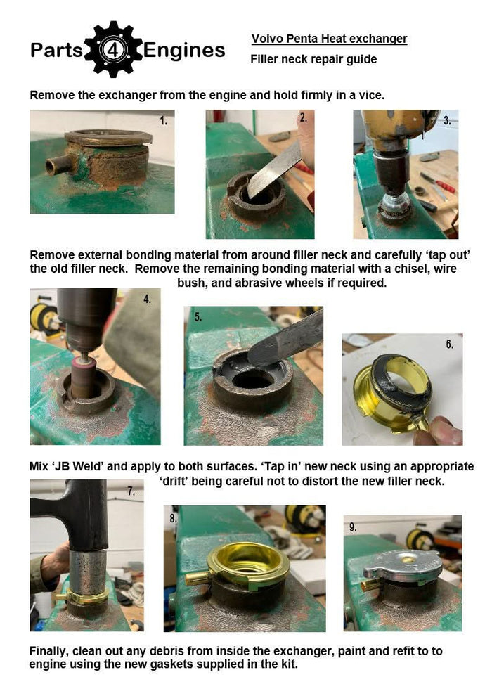 Volvo Penta MD2020 heat exchanger repair kit