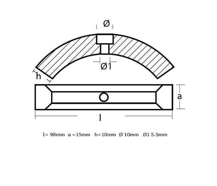 Volvo Penta split collar propeller anode (4-blade)