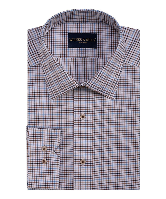 Wilkes & Riley Tattersall Spread Collar Classic